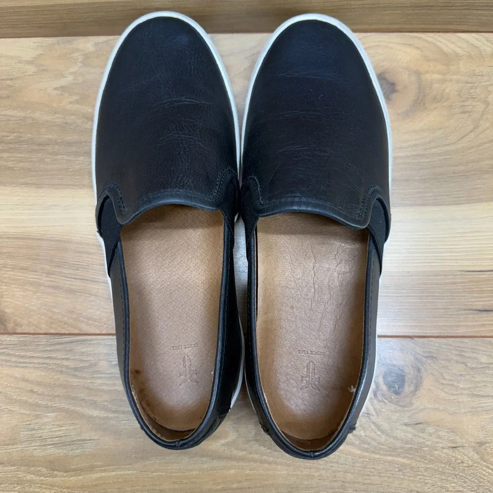 Frye Dylan Black Leather Slip On‎ Womens 7 M Low Top Sneakers